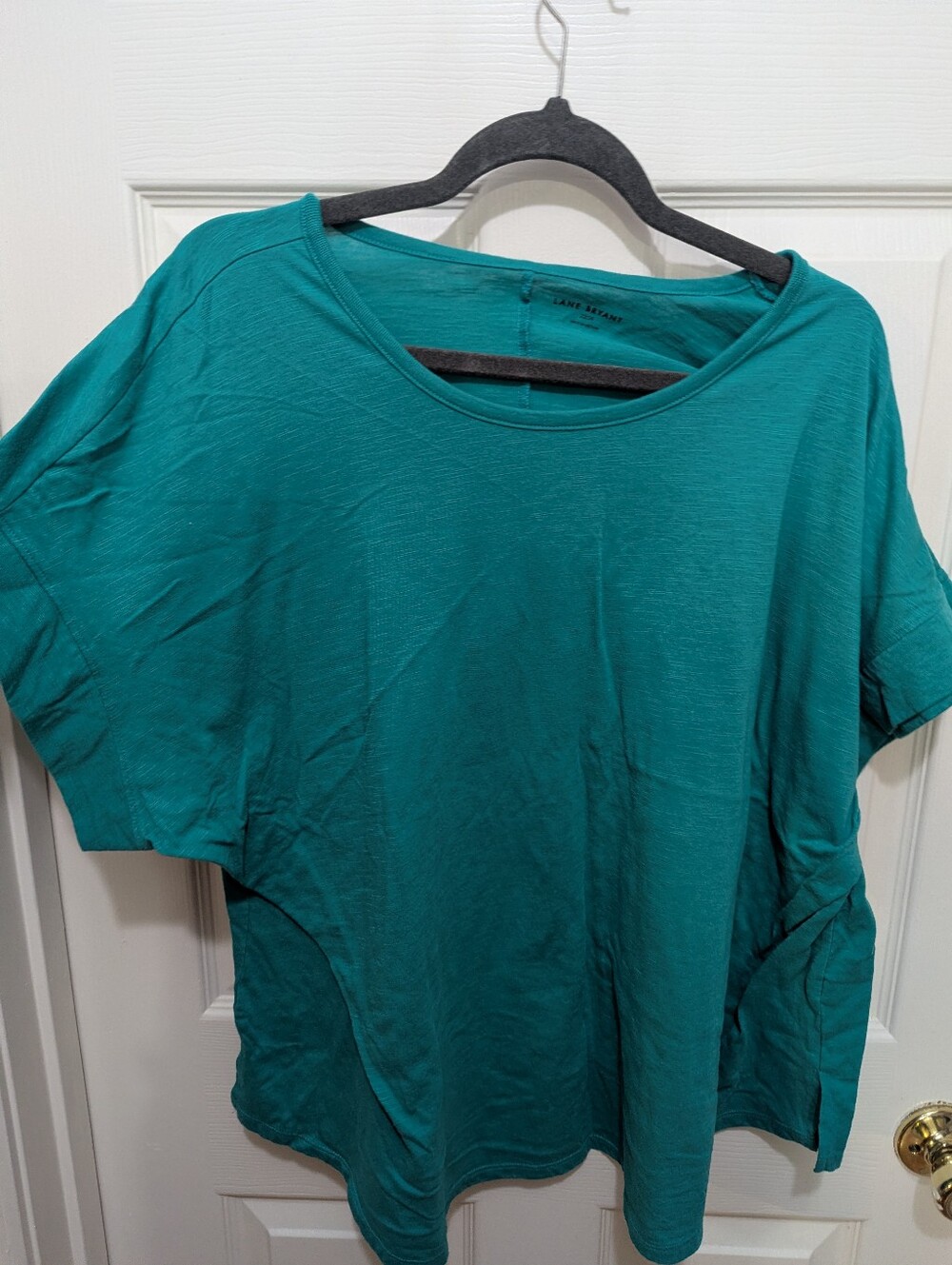 Lane Bryant Teal Short Sleeve Scoop Neck Tee